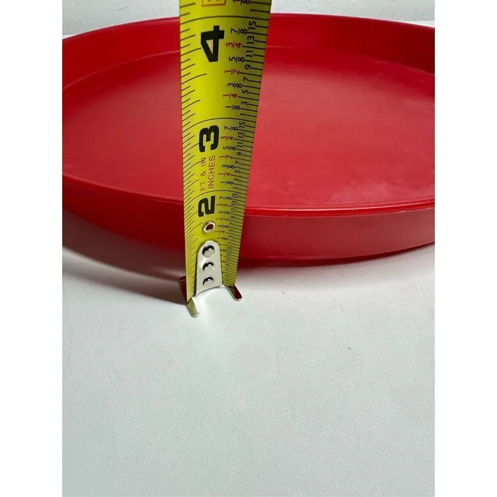 Vintage Midland MFG CO Ft. Smith Arkansas RED ROUND SERVING TRAY 16” diameter